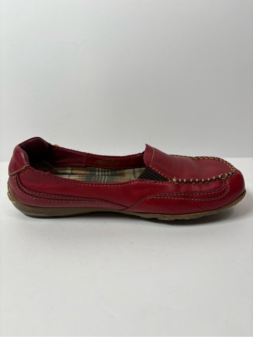 Born Red Leather Slip On Loafers Women's Sz 7.5 Shoes - Picture 5 of 16